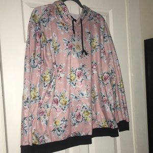 Emery Rose Collection 4XL fits like 2XL Pink Rose Floral Hoodie Sweatshirt
